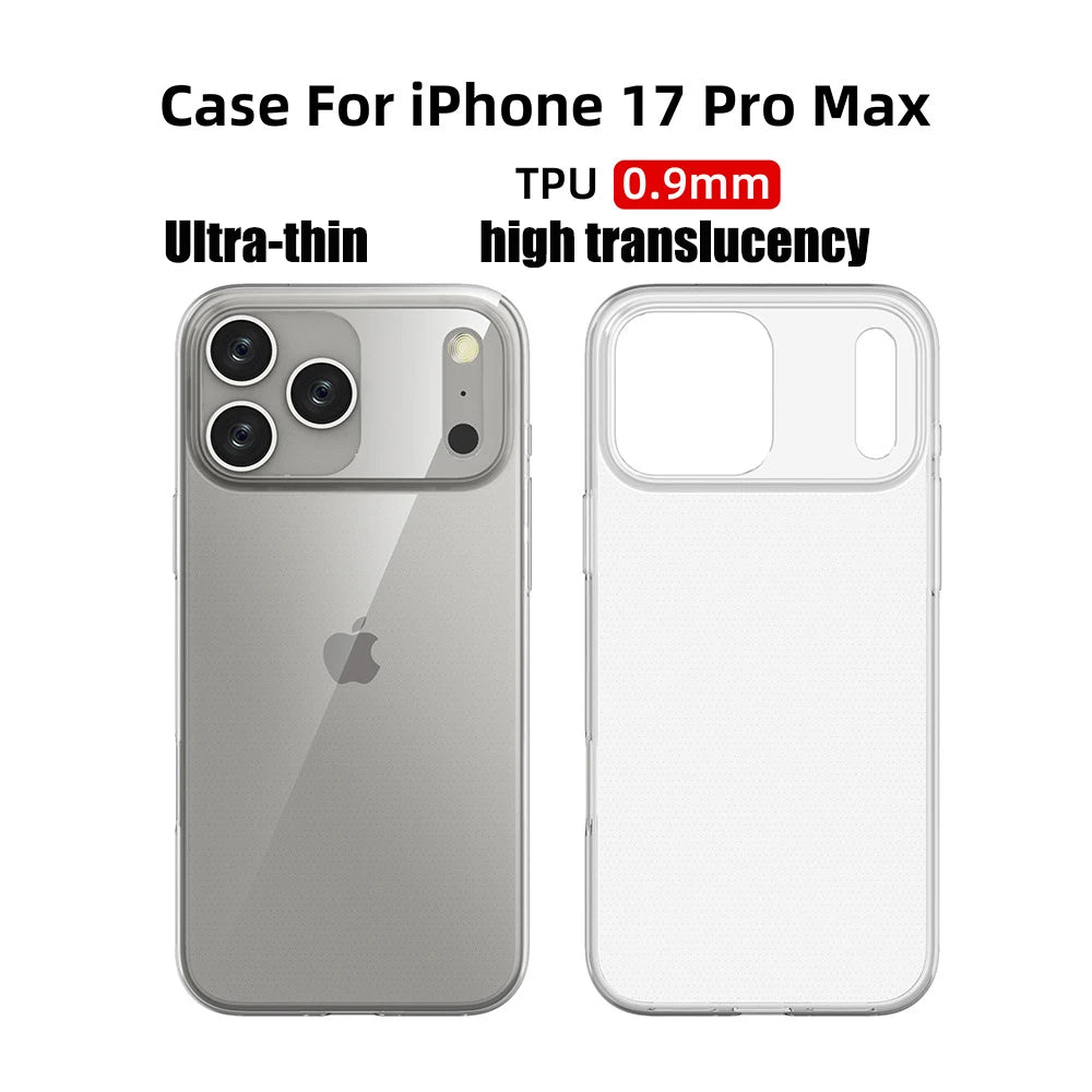 Ultra Thin 0.9Mm Case for Iphone 17 Pro Max 17 Air Does Not Affect Wireless Charging Highly Transparent TPU Soft Cover