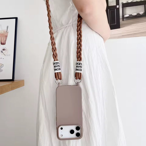 Crossbody Lanyard Matte Liquid Silicone Case For iPhone 17 16 15 14 13 12 11 Pro Max Shoulder Strap Necklace Cord Soft Cover