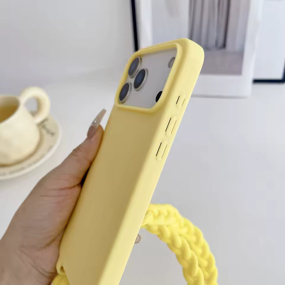 Crossbody Lanyard Matte Liquid Silicone Case For iPhone 17 16 15 14 13 12 11 Pro Max Shoulder Strap Necklace Cord Soft Cover