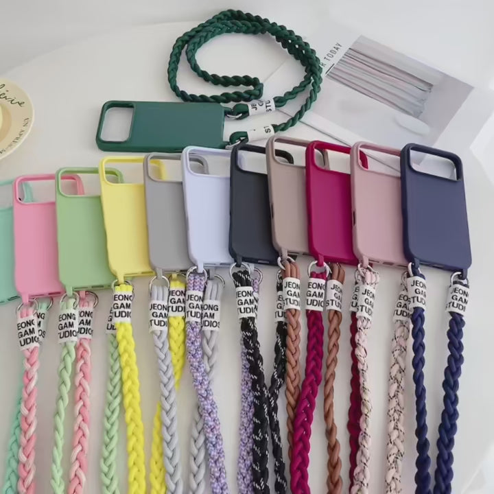 Crossbody Lanyard Matte Liquid Silicone Case For iPhone 17 16 15 14 13 12 11 Pro Max Shoulder Strap Necklace Cord Soft Cover